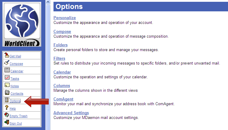 Email Options